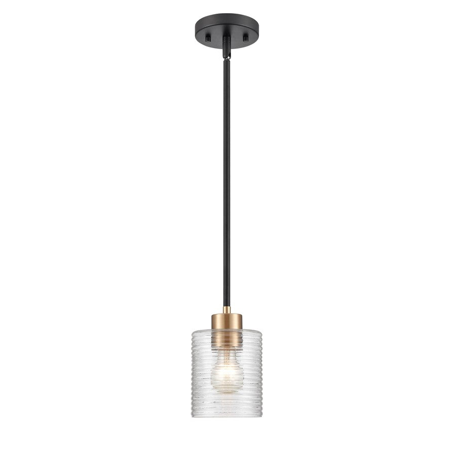 Millennium Lighting Renitta 1Lt Mini-Pendant, Black/Modern Gold