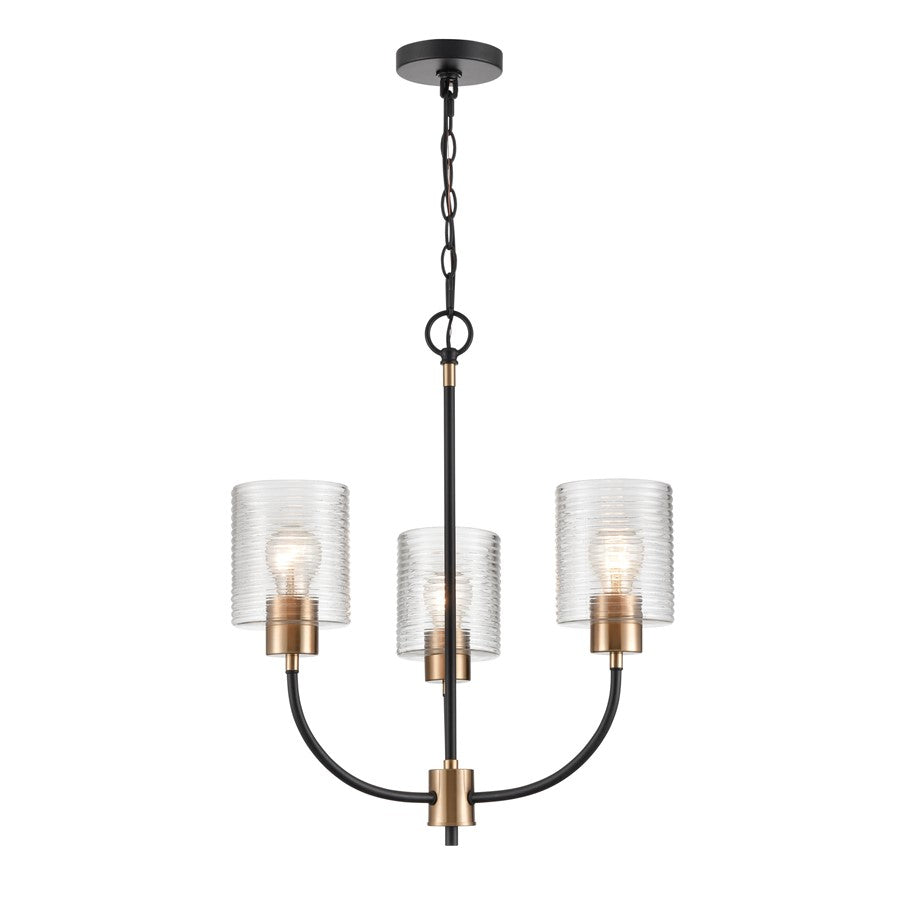 Millennium Lighting Renitta 3Lt Chandelier, Black/Modern Gold