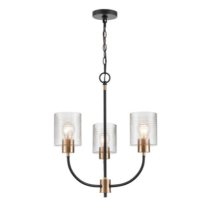 Millennium Lighting Renitta 3Lt Chandelier, Black/Modern Gold