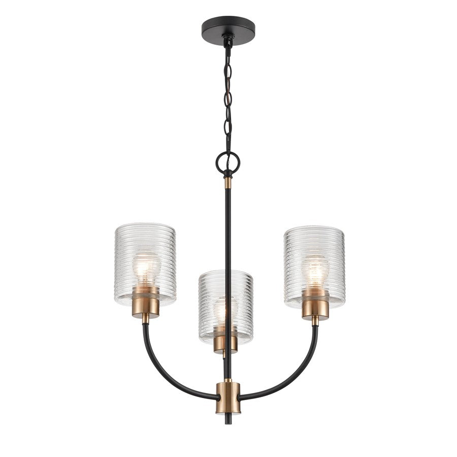 Millennium Lighting Renitta 3Lt Chandelier, Black/Modern Gold