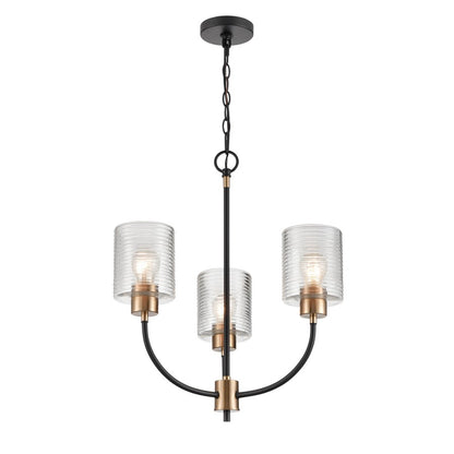 Millennium Lighting Renitta 3Lt Chandelier, Black/Modern Gold