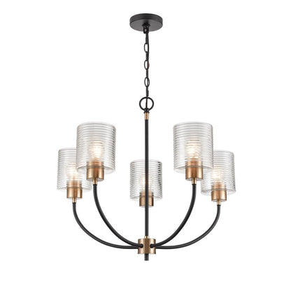 Millennium Lighting Renitta 5Lt Chandelier, Black/Modern Gold - 9425-MB-MG