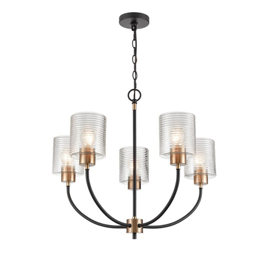Millennium Lighting Renitta 5Lt Chandelier, Black/Modern Gold - 9425-MB-MG