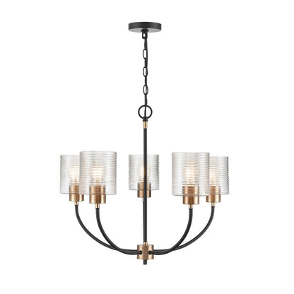 Millennium Lighting Renitta 5Lt Chandelier, Black/Modern Gold