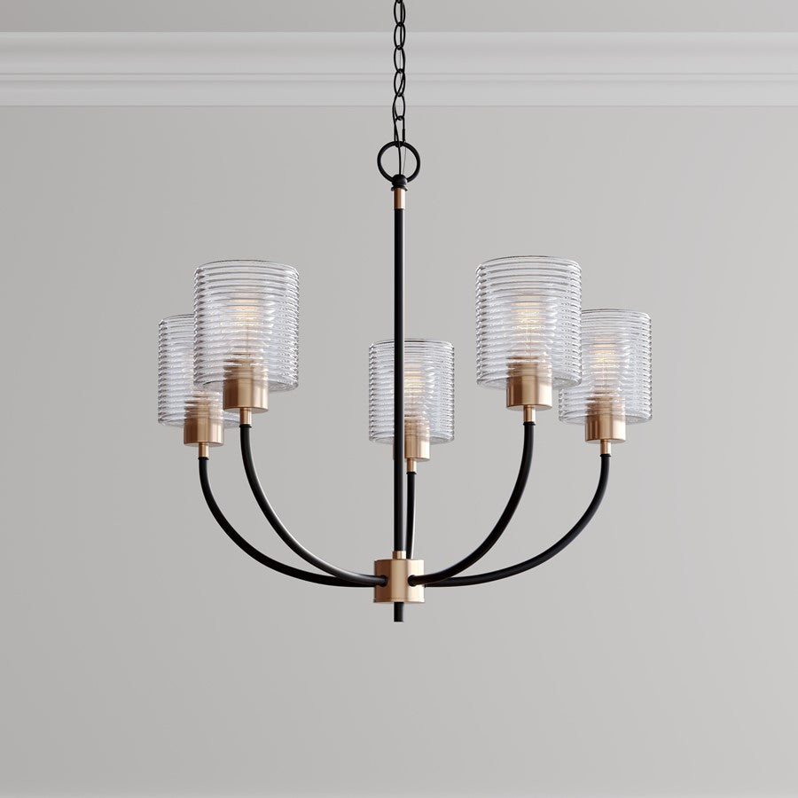 Millennium Lighting Renitta 5Lt Chandelier, Black/Modern Gold