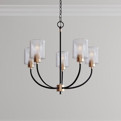 Millennium Lighting Renitta 5Lt Chandelier, Black/Modern Gold