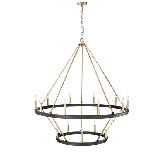 Millennium Lighting Carruth 15Lt Chandelier, Black/Modern Gold - 95015-MB-MG