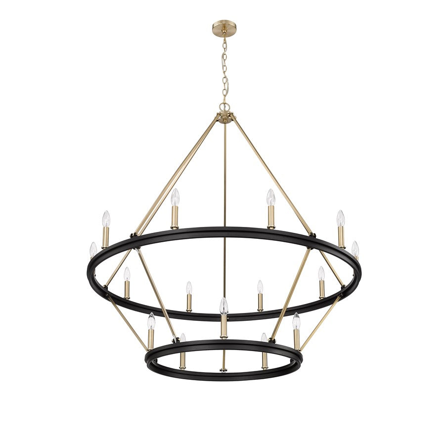 Millennium Lighting Carruth 15Lt Chandelier, Black/Modern Gold