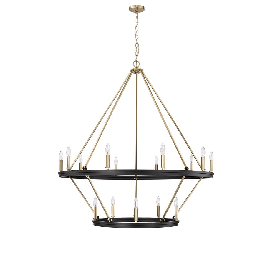Millennium Lighting Carruth 15Lt Chandelier, Black/Modern Gold
