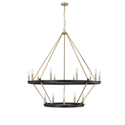 Millennium Lighting Carruth 15Lt Chandelier, Black/Modern Gold