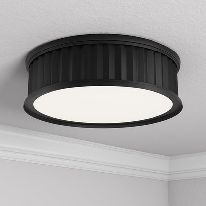 Millennium Lighting Corvella 3 Light Flush Mount, Matte Black