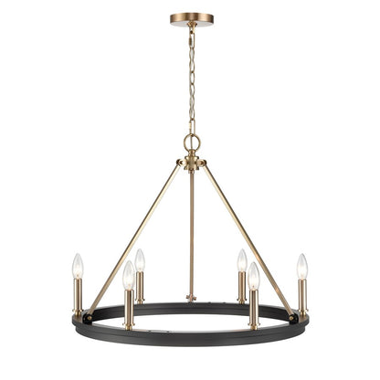 Millennium Lighting Carruth 5Lt Chandelier, Black/Modern Gold - 9506-MB-MG
