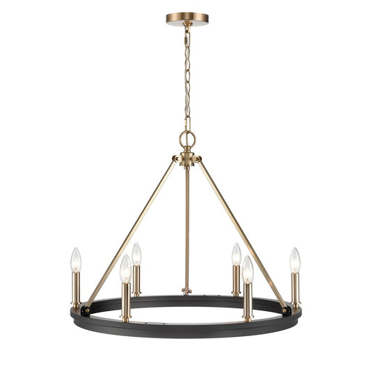 Millennium Lighting Carruth 5Lt Chandelier, Black/Modern Gold - 9506-MB-MG