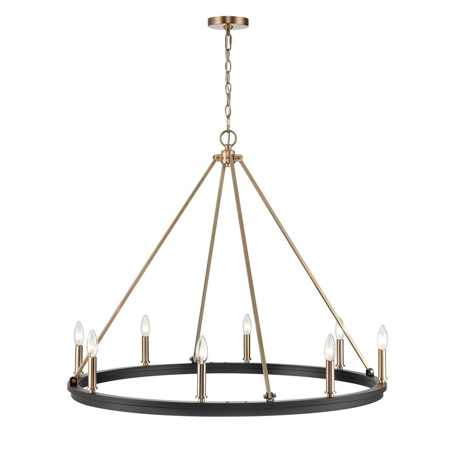 Millennium Lighting Carruth 8Lt Chandelier, Black/Modern Gold - 9508-MB-MG