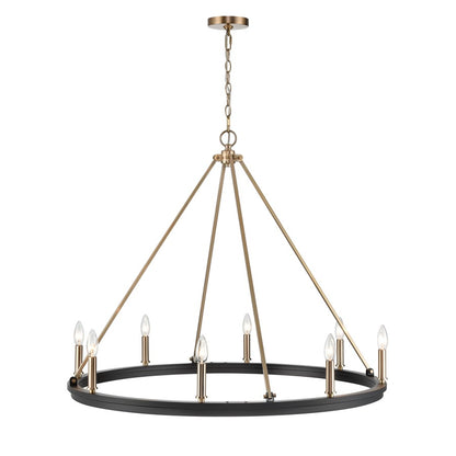 Millennium Lighting Carruth 8Lt Chandelier, Black/Modern Gold - 9508-MB-MG