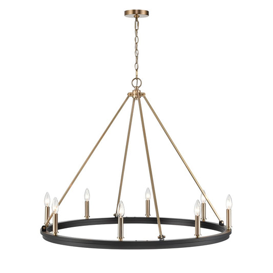 Millennium Lighting Carruth 8Lt Chandelier, Black/Modern Gold - 9508-MB-MG