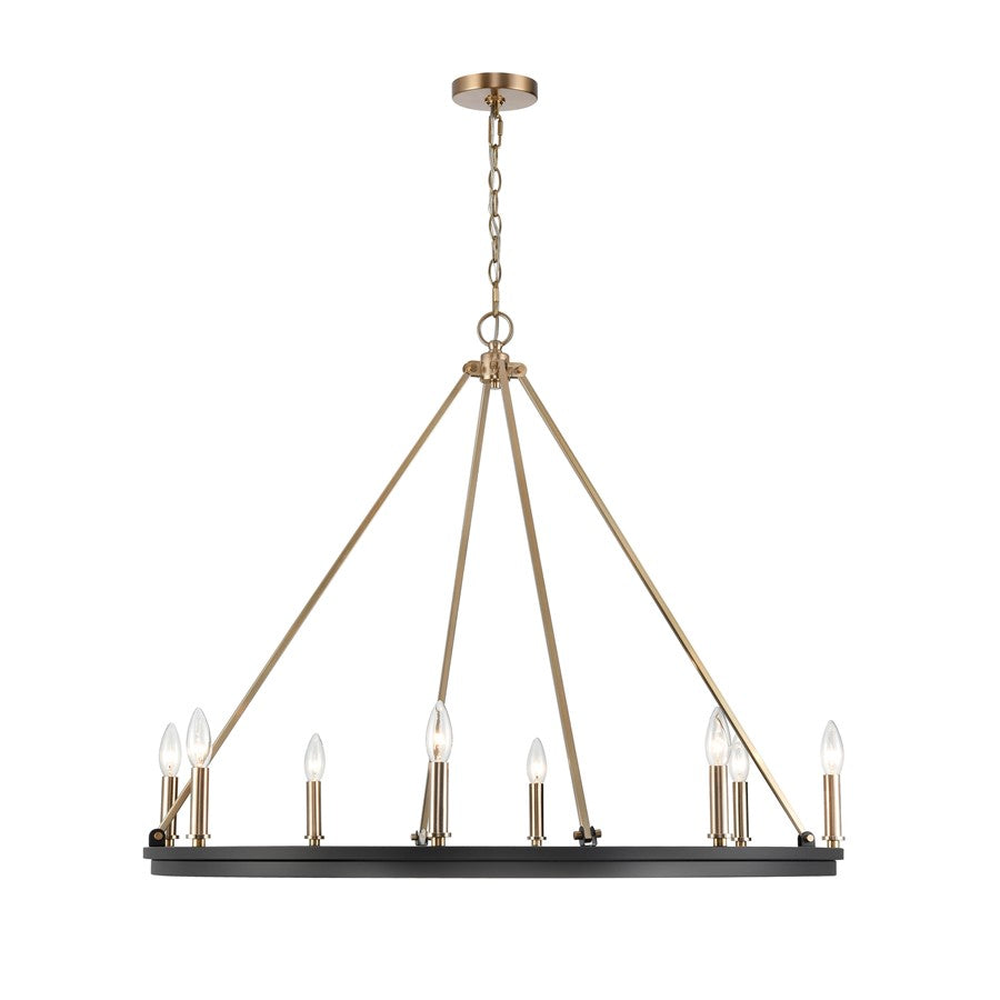 Millennium Lighting Carruth 8Lt Chandelier, Black/Modern Gold