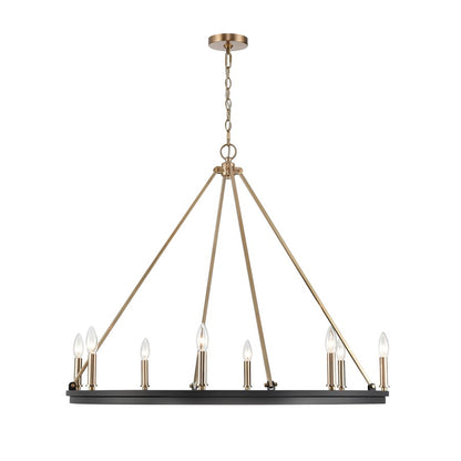 Millennium Lighting Carruth 8Lt Chandelier, Black/Modern Gold