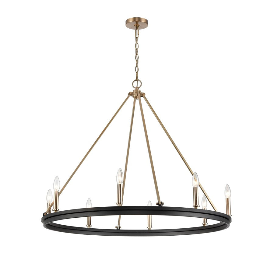 Millennium Lighting Carruth 8Lt Chandelier, Black/Modern Gold