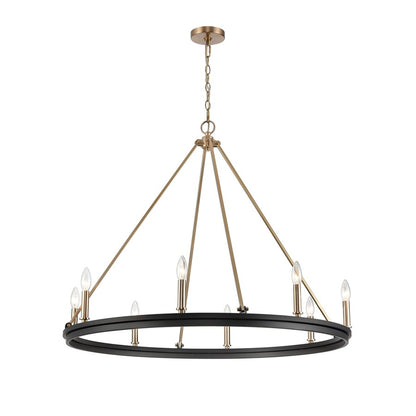 Millennium Lighting Carruth 8Lt Chandelier, Black/Modern Gold