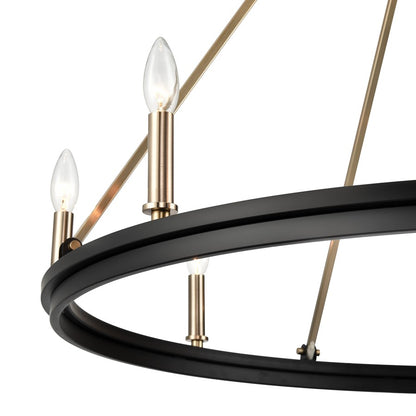 Millennium Lighting Carruth 8Lt Chandelier, Black/Modern Gold