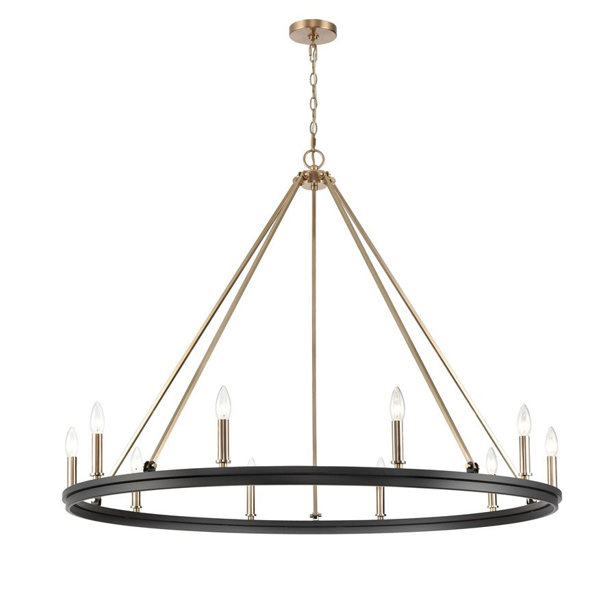 Millennium Lighting Carruth 1Lt Chandelier, Black/Modern Gold - 9510-MB-MG