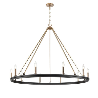 Millennium Lighting Carruth 1Lt Chandelier, Black/Modern Gold - 9510-MB-MG