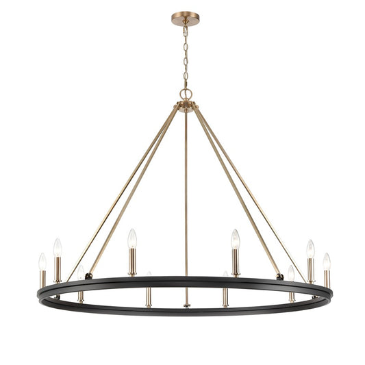 Millennium Lighting Carruth 1Lt Chandelier, Black/Modern Gold - 9510-MB-MG
