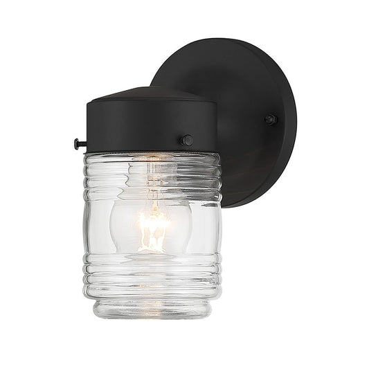 Millennium Lighting Bravyn 1Lt Outdoor Wall Sconce, Black/Clear - 95101-PBK