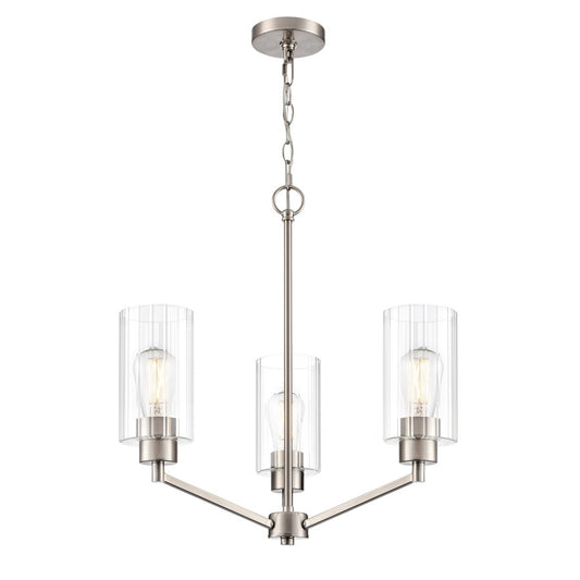 Millennium Lighting Beverlly 3Lt 21" Chandelier, Nickel/Clear Beveled - 9513-BN