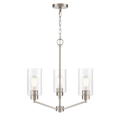 Millennium Lighting Beverlly 3Lt 21" Chandelier, Nickel/Clear Beveled