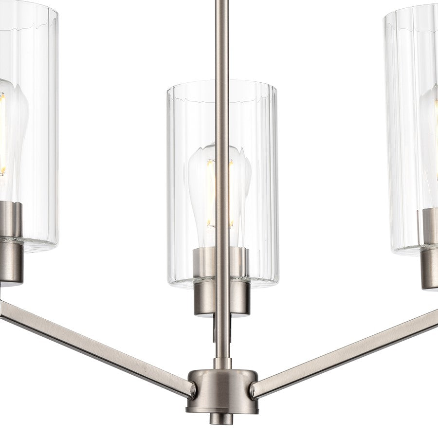 Millennium Lighting Beverlly 3Lt 21" Chandelier, Nickel/Clear Beveled