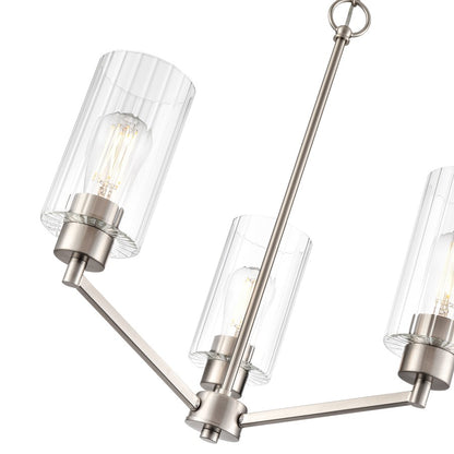 Millennium Lighting Beverlly 3Lt 21" Chandelier, Nickel/Clear Beveled