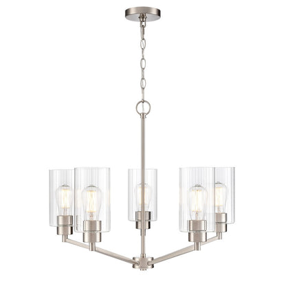 Millennium Lighting Beverlly 5Lt 26" Chandelier, Nickel/Clear Beveled - 9515-BN