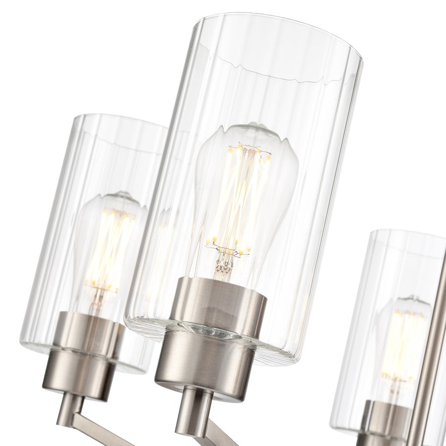 Millennium Lighting Beverlly 5Lt 26" Chandelier, Nickel/Clear Beveled