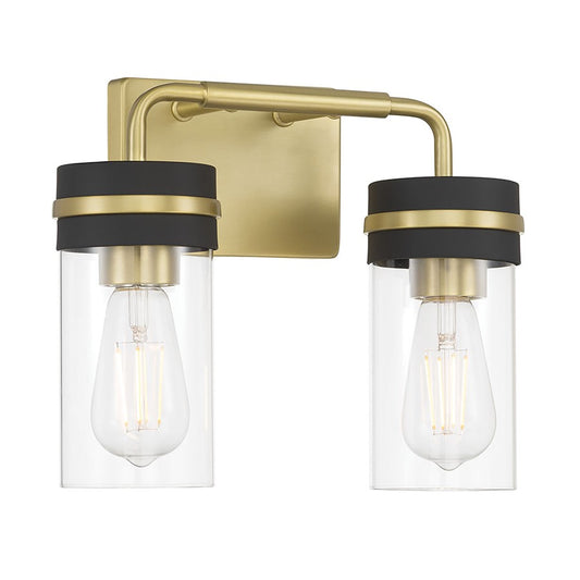 Millennium Marbridge 2Lt Bathroom Vanity Light, Brass/Clear - 95202-VB-MB