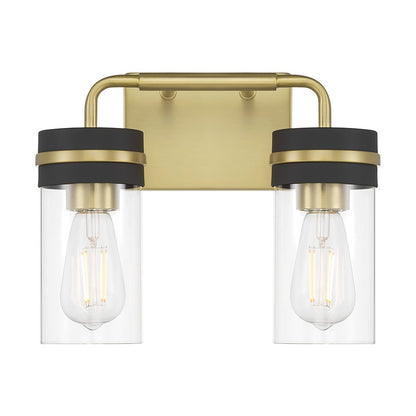 Millennium Marbridge 2Lt Bathroom Vanity Light, Brass/Clear