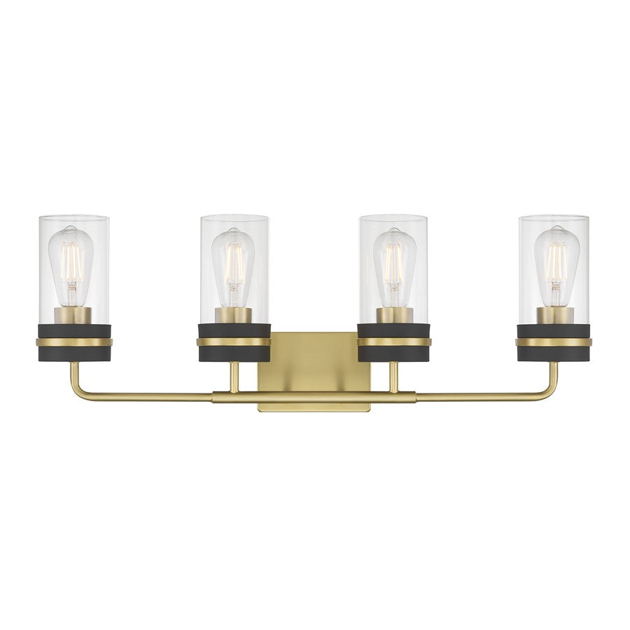 Millennium Marbridge 4Lt Bathroom Vanity Light, Brass/Clear