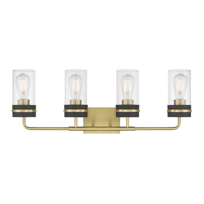 Millennium Marbridge 4Lt Bathroom Vanity Light, Brass/Clear