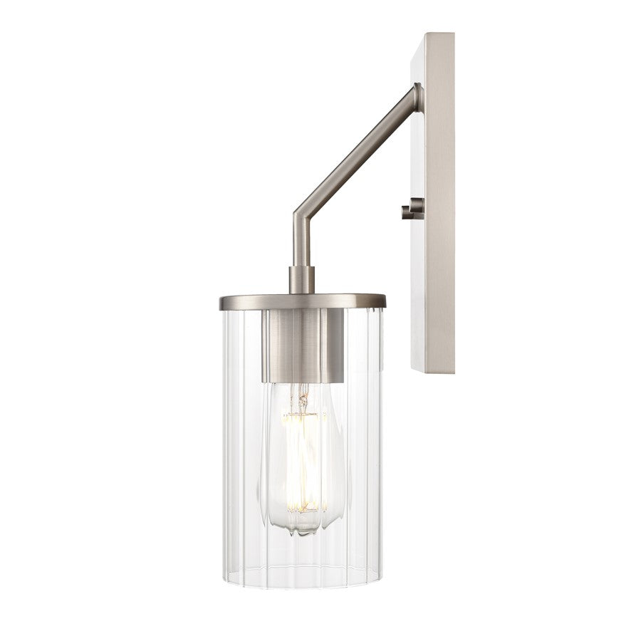 Millennium Lighting Beverlly 1Lt 14" Wall Sconce, Nickel/Clear Beveled