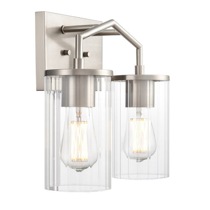 Millennium Lighting Beverlly 2Lt 13" Vanity, Nickel/Clear Beveled