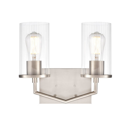 Millennium Lighting Beverlly 2Lt 13" Vanity, Nickel/Clear Beveled