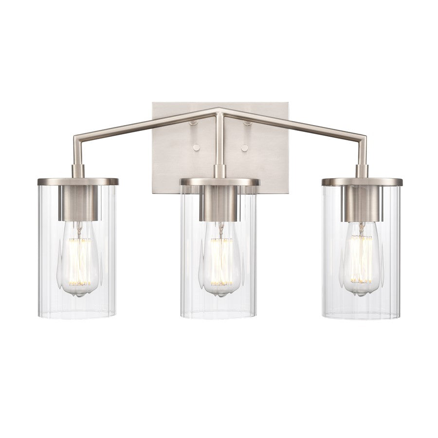 Millennium Lighting Beverlly 3Lt 20" Vanity, Nickel/Clear Beveled