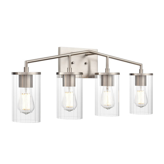 Millennium Lighting Beverlly 4Lt 28" Vanity, Nickel/Clear Beveled - 9524-BN