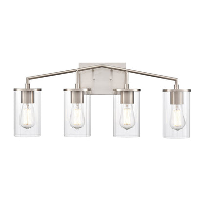 Millennium Lighting Beverlly 4Lt 28" Vanity, Nickel/Clear Beveled