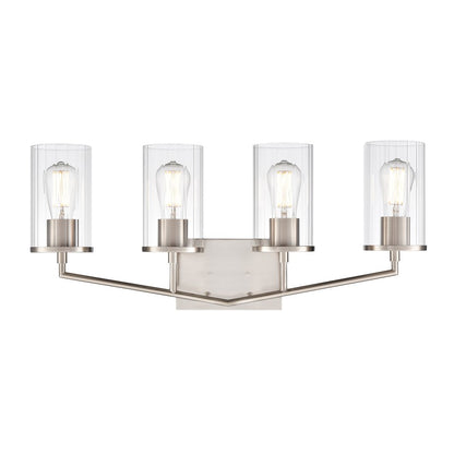 Millennium Lighting Beverlly 4Lt 28" Vanity, Nickel/Clear Beveled