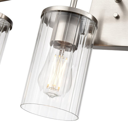 Millennium Lighting Beverlly 4Lt 28" Vanity, Nickel/Clear Beveled