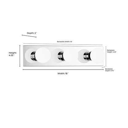 Millennium Lighting Bellisse 3Lt Bathroom VanityLt Bar, Chrome