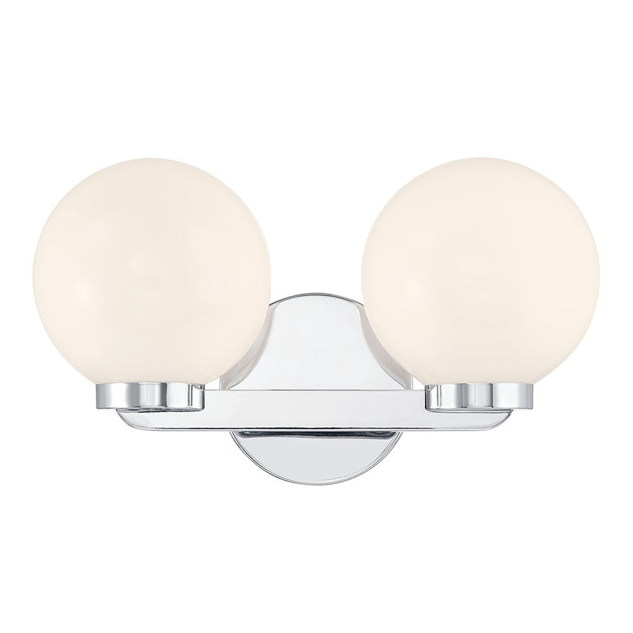Millennium Ardeva 2Lt Bathroom Vanity Light, Chrome/Shiny Opal