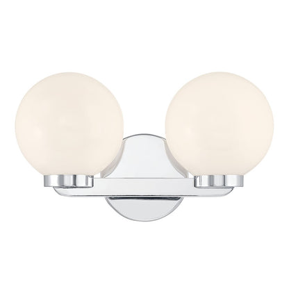 Millennium Ardeva 2Lt Bathroom Vanity Light, Chrome/Shiny Opal